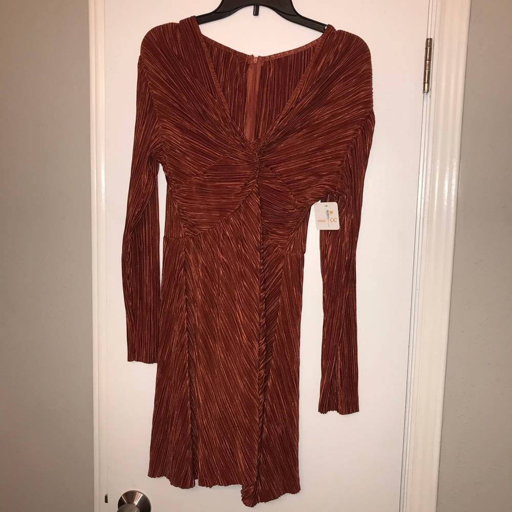 Glamorous Twist Front Zip Back Dress Rust - Picture 6 of 7